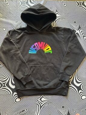 Los Angeles Apparel Black Hoodie with Rainbow insomniac logo